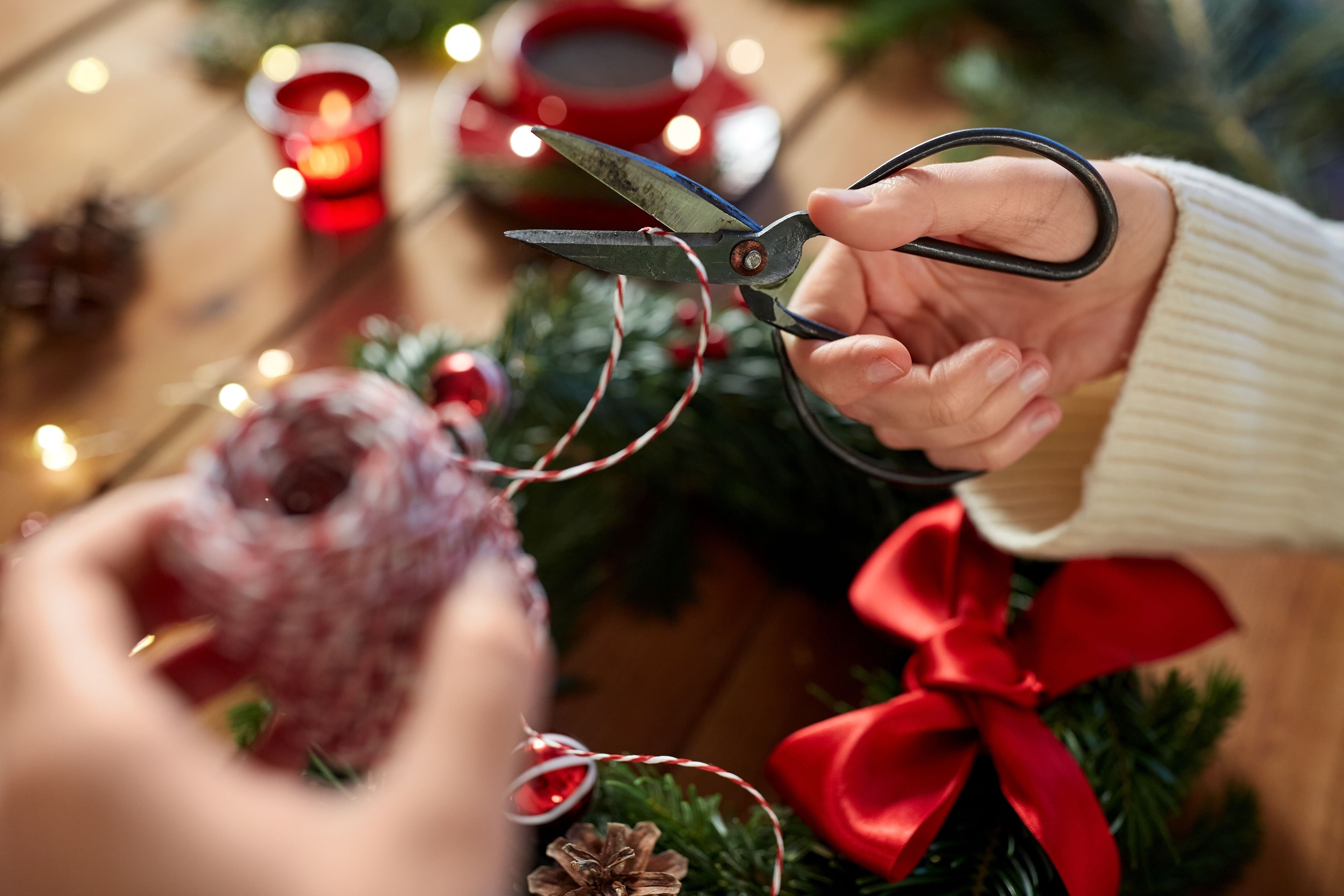 Christmas wreath making