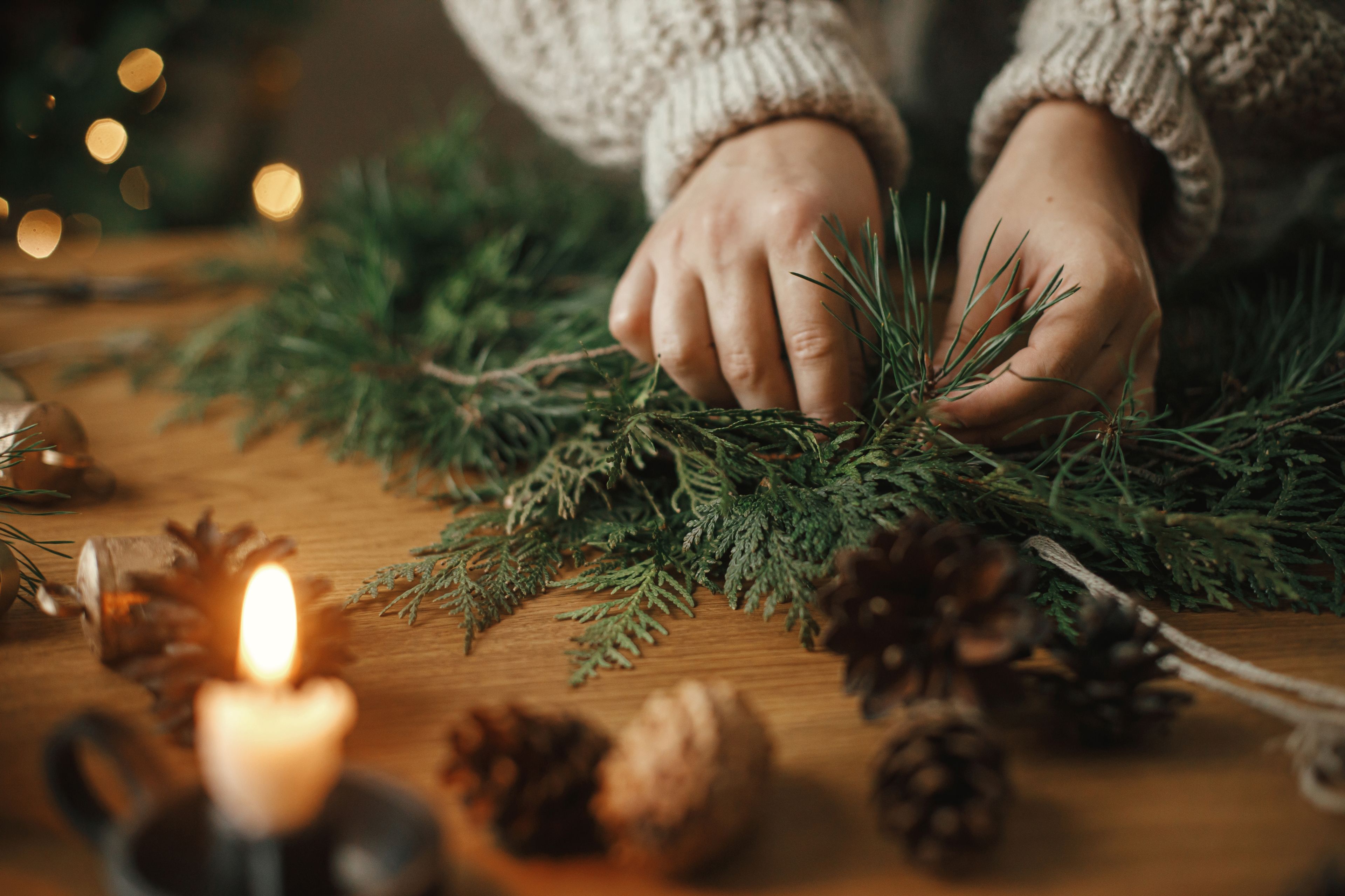 autumnal wreath making